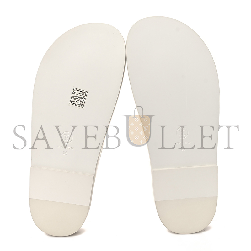 CHANEL LAMBSKIN QUILTED VELCRO DAD CHAIN CC SLIDE SANDALS 